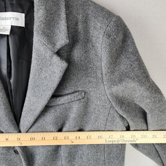 Liz Claiborne Wool Overcoat 42" 3-Button Medium - Picture 5 of 9